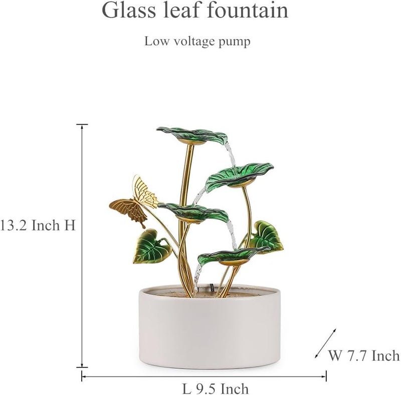 Andady Tabletop Fountain Water Feature Indoor and Outdoor Home and Garden Decoration (Leaf Fountain 2) - Image 2